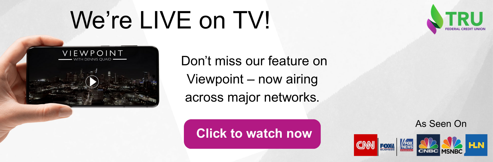 Don't miss our feature on Viewpoint. Now airing across major networks.