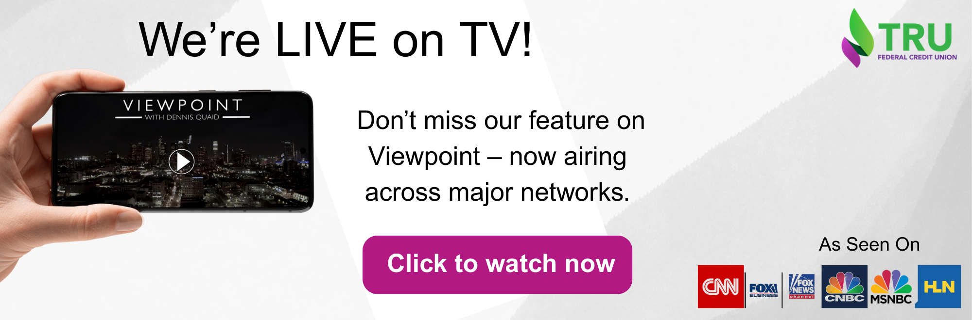 Don't miss our feature on Viewpoint. Now airing across major networks.